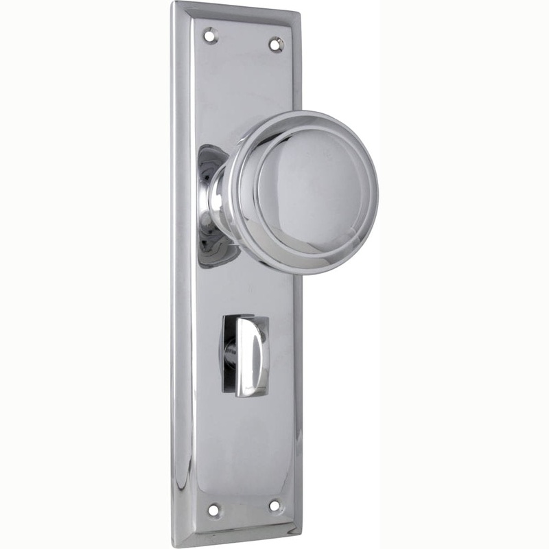 Door Knob Milton Privacy Pair Chrome Plated