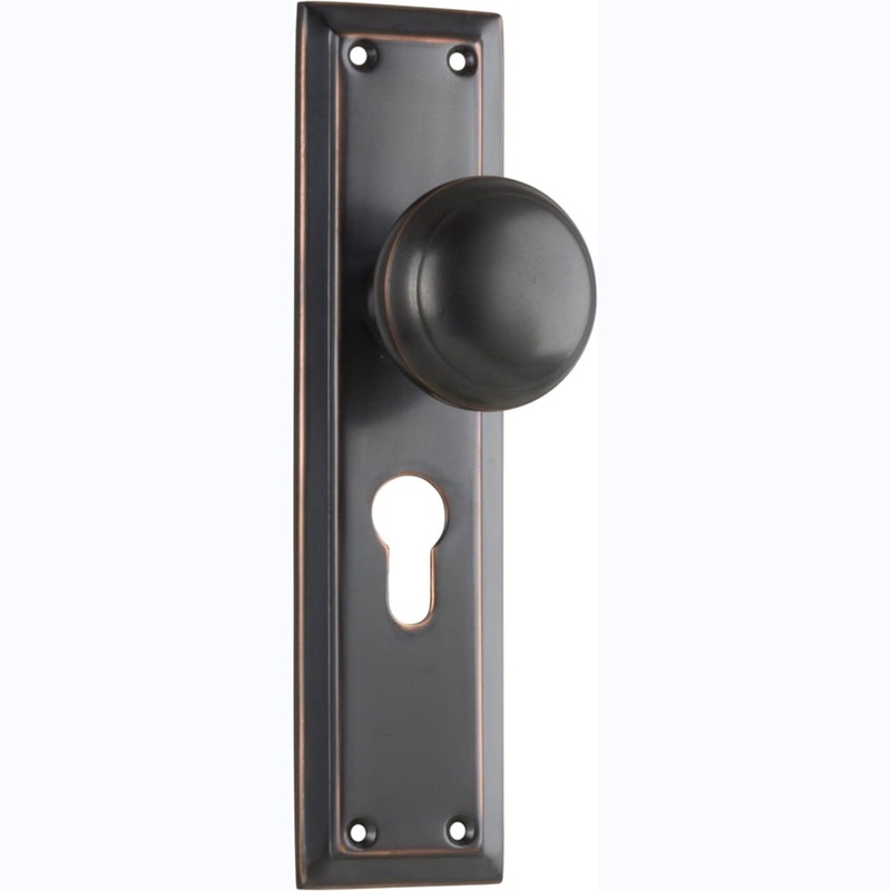 Door Knob Richmond Euro Pair Antique Copper
