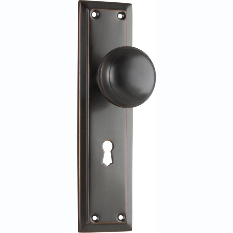 Door Knob Richmond Lock Pair Antique Copper