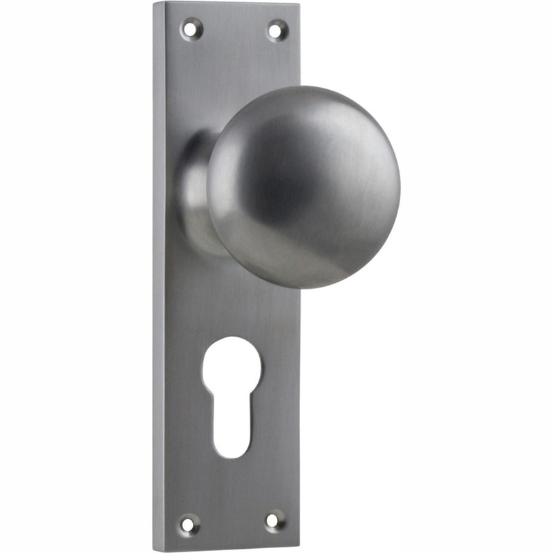 Door Knob Victorian Euro Pair Satin Chrome