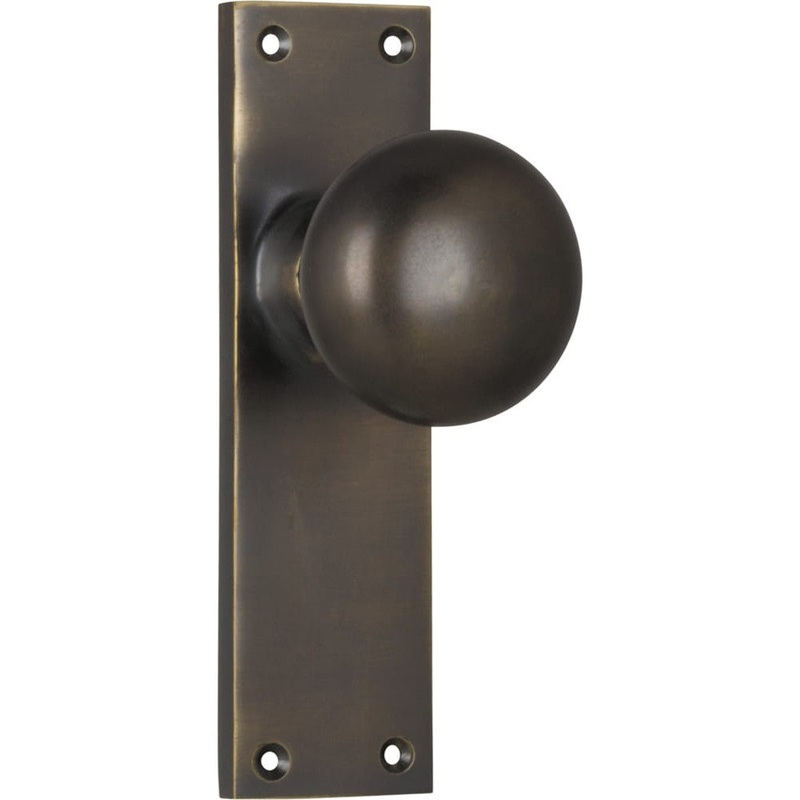 Door Knob Victorian Latch Pair Antique Brass
