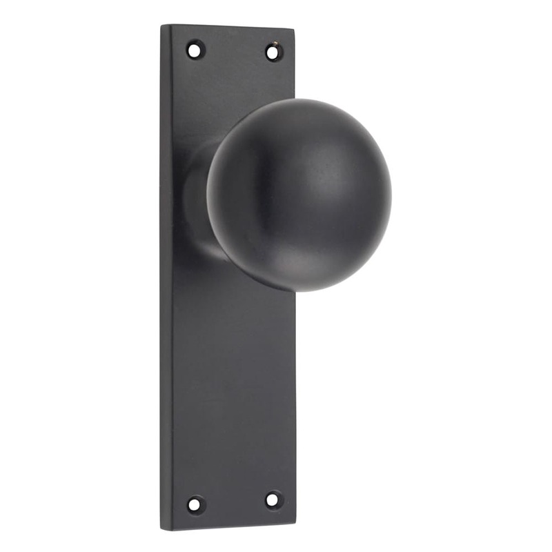 Door Knob Victorian Latch Pair Matt Black