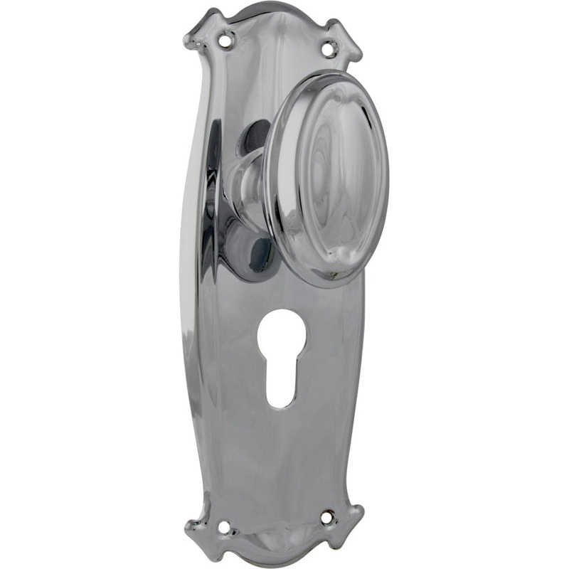 Door Knob Bungalow Euro Pair Chrome Plated