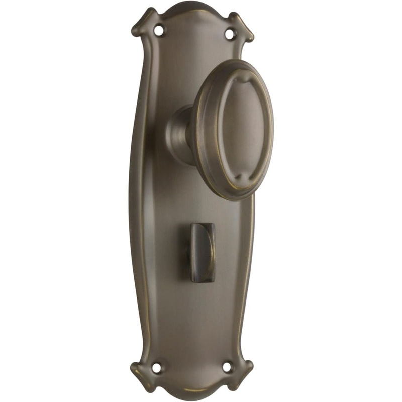 Door Knob Bungalow Privacy Pair Antique Brass