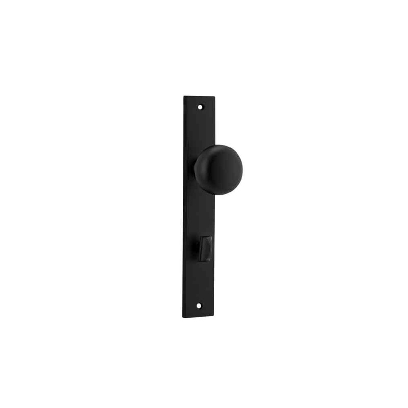Door Knob Cambridge Rectangular Privacy Matt Black