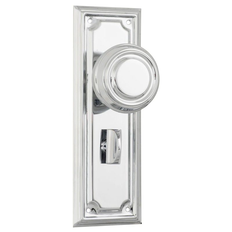 Door Knob Edwardian Privacy Pair Chrome Plated