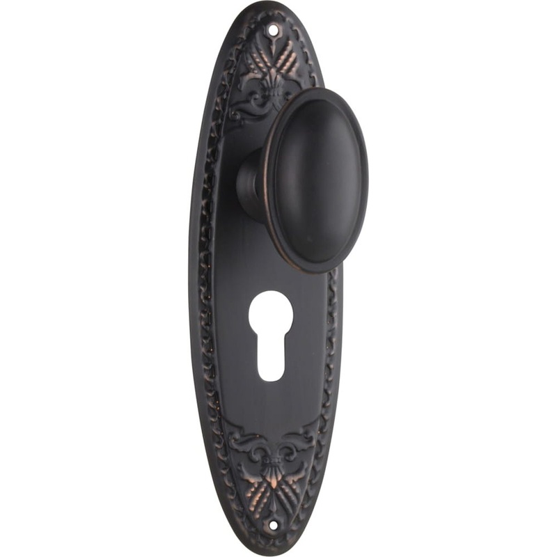 Door Knob Fitzroy Euro Pair Antique Copper