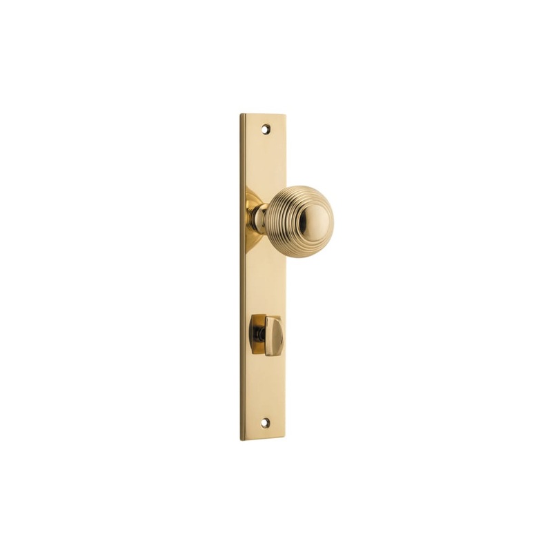 Door Knob Guildford Rectangular Privacy Polished Brass
