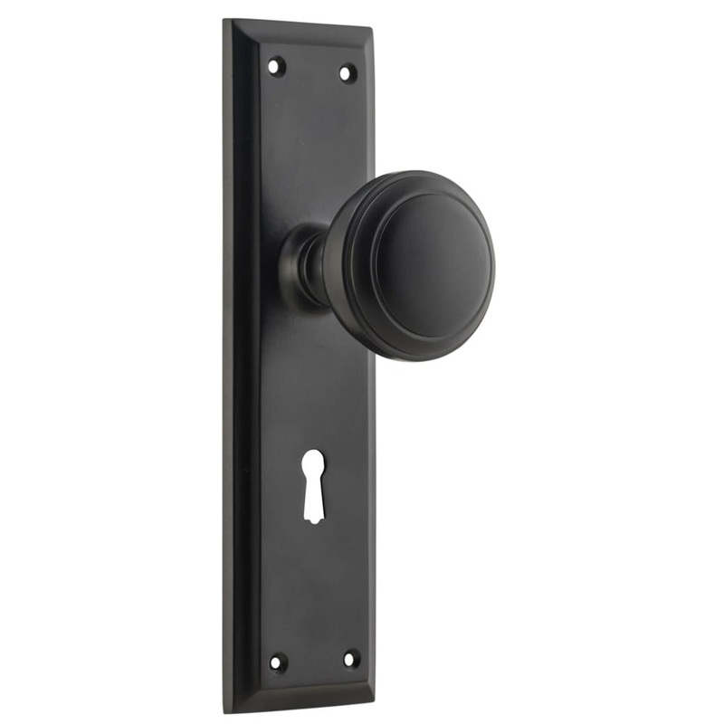 Door Knob Milton Lock Pair Matt Black