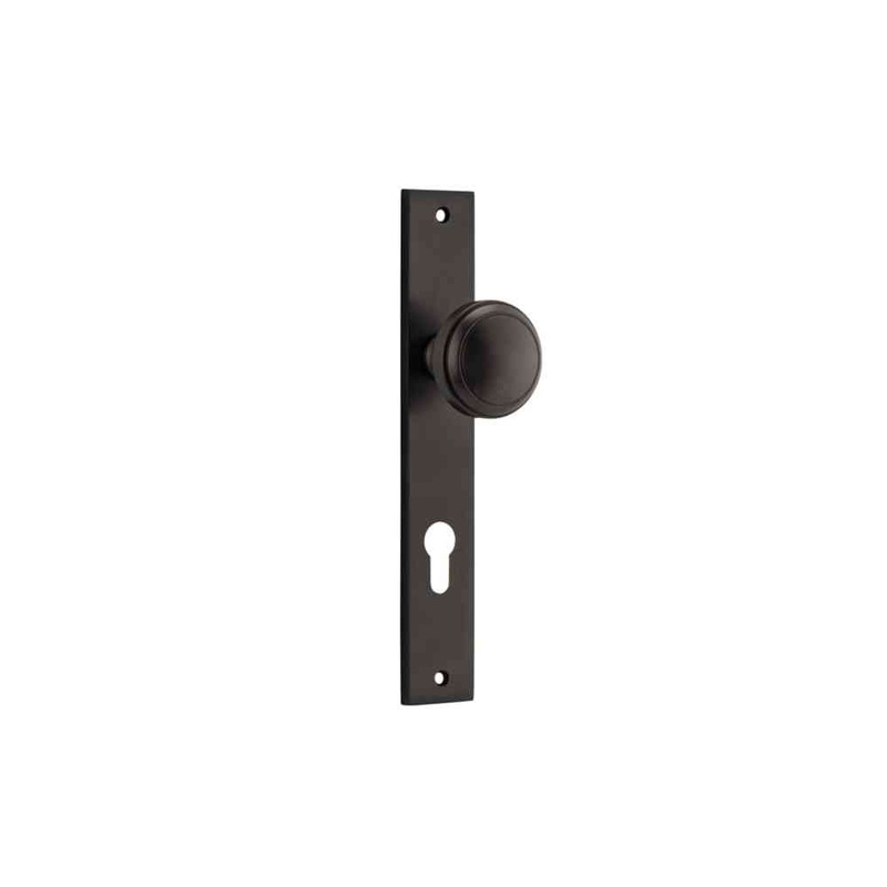 Door Knob Paddington Rectangular Euro Signature Brass