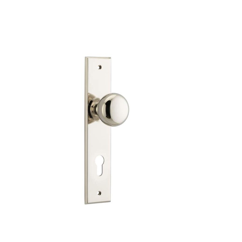 Door Knob Cambridge Chamfered Euro Polished Nickel
