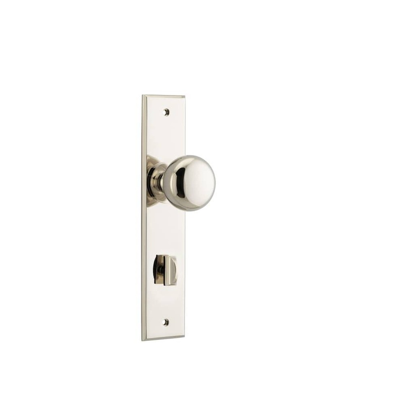 Door Knob Cambridge Chamfered Privacy Polished Nickel