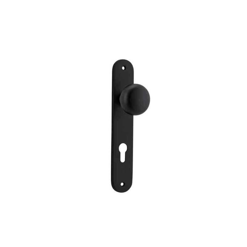 Door Knob Cambridge Oval Euro Matt Black
