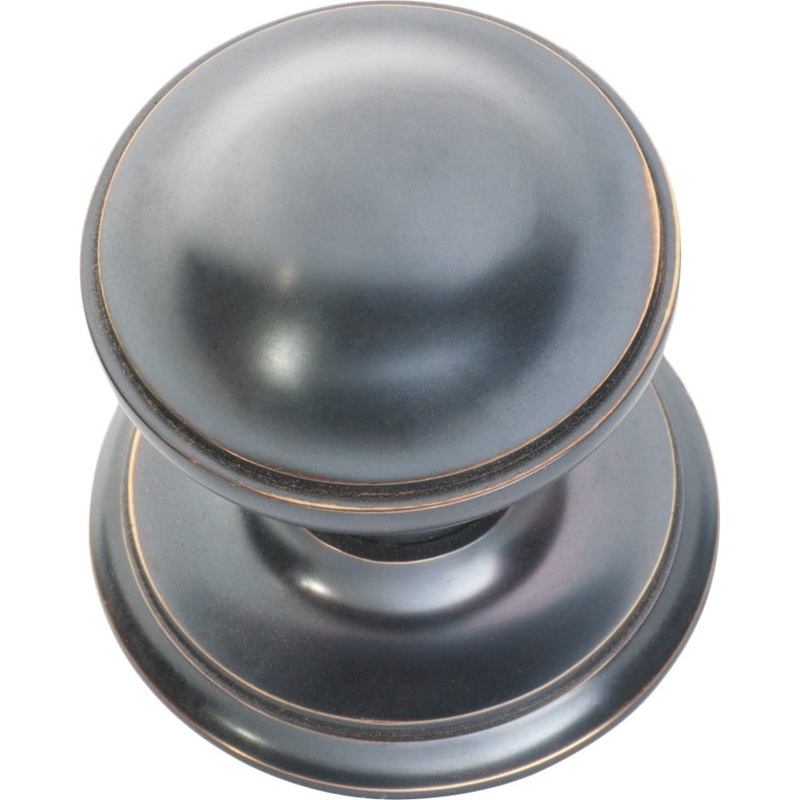 Centre Door Knob Round Antique Copper