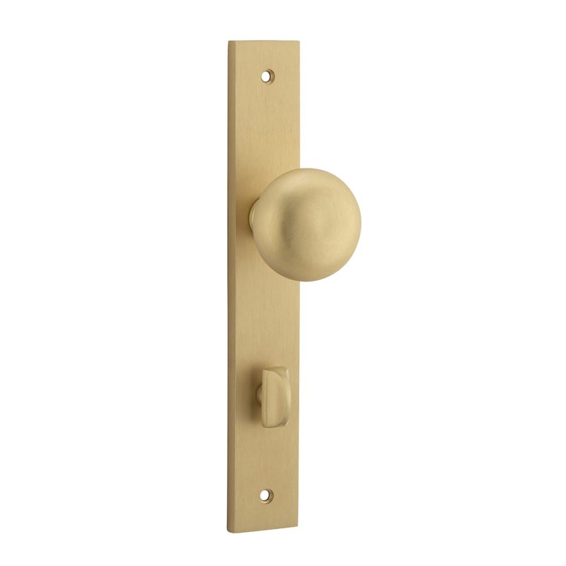 Door Knob Cambridge Rectangular Privacy Brushed Brass