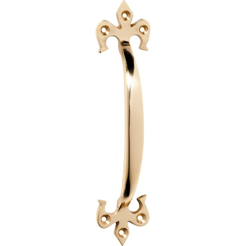 Pull Handle Fleur-de-lis Polished Brass 165mm