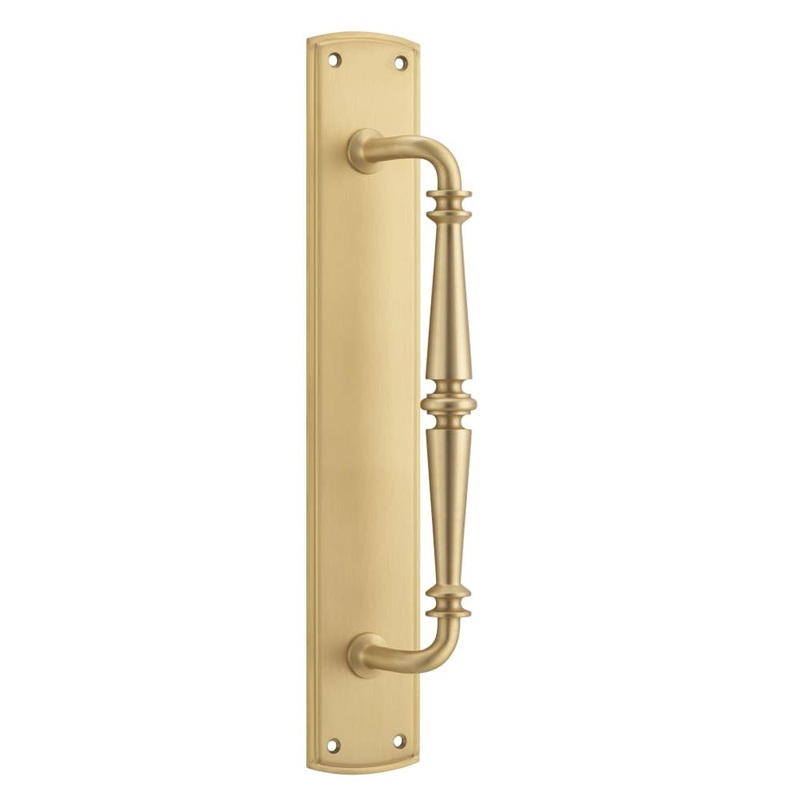 Pull Handle Sarlat Backplate Brushed Brass 380mm