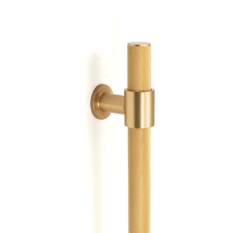 Momo Belgravia Knurled Door Pull B2B 416mm Brushed Satin Brass