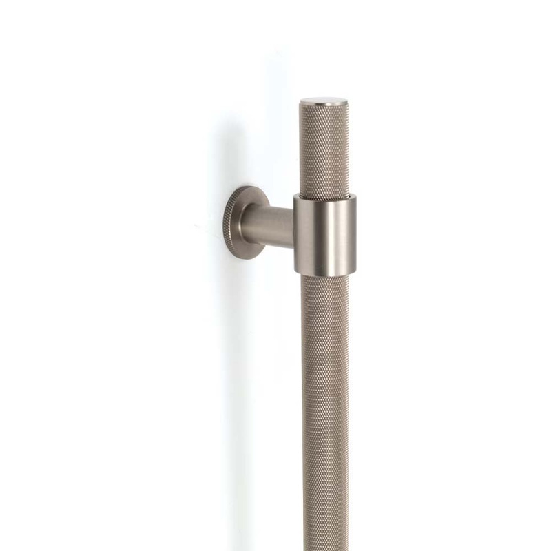 Momo Belgravia Knurled Door Pull B2B 416mm Dull Brushed Nickel