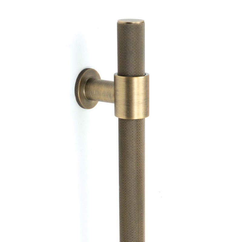 Momo Belgravia Knurled Entry Pull Handle Dark Brushed Brass