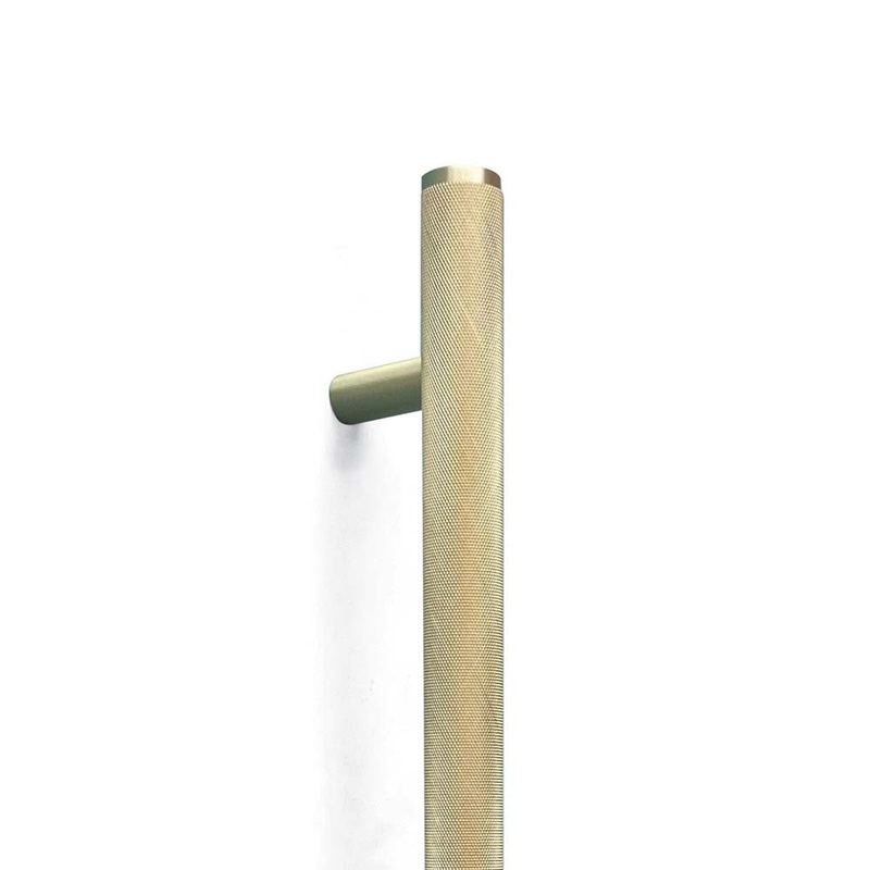 Momo Bellevue Knurled Door Pull B2B 416mm Brushed Satin Brass