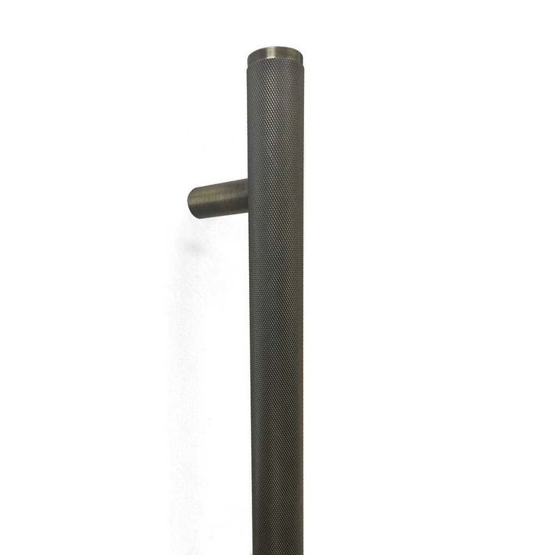 Momo Bellevue Knurled Entry Pull Handle Dark Brushed Brass