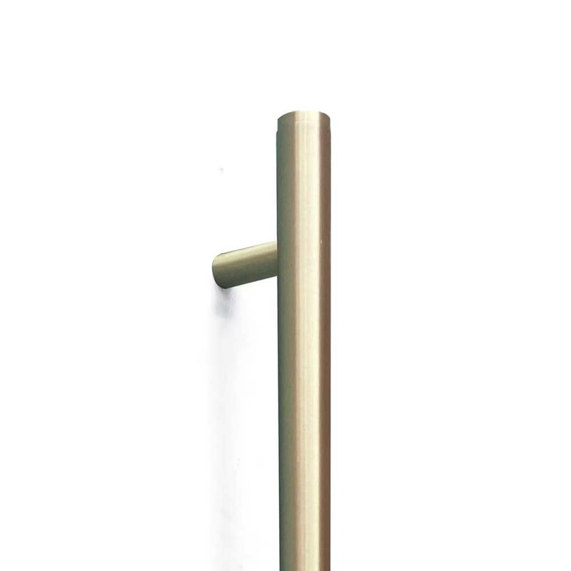 Momo Bellevue Plain Door Pull With Back To Back Fixing 416mm Brushed Satin Brass