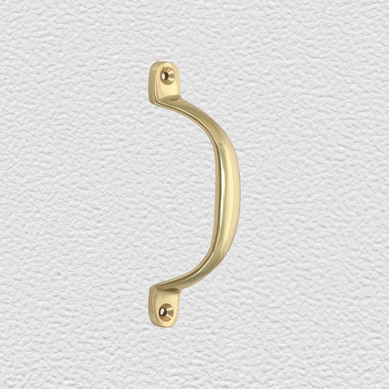 Pull Handle Offset 100mm Polished Brass