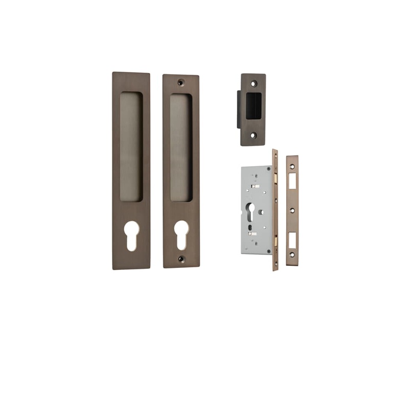 Sliding Door Pull Rectangular Euro Kit – Signature Brass