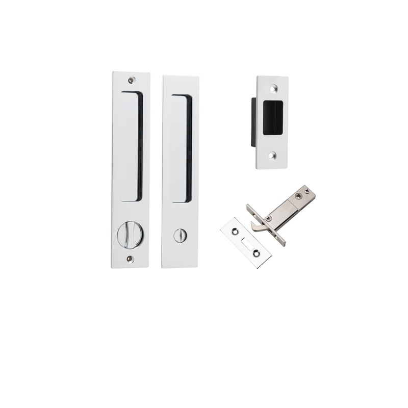 Sliding Door Pull Rectangular Privacy Kit – Polished Chrome