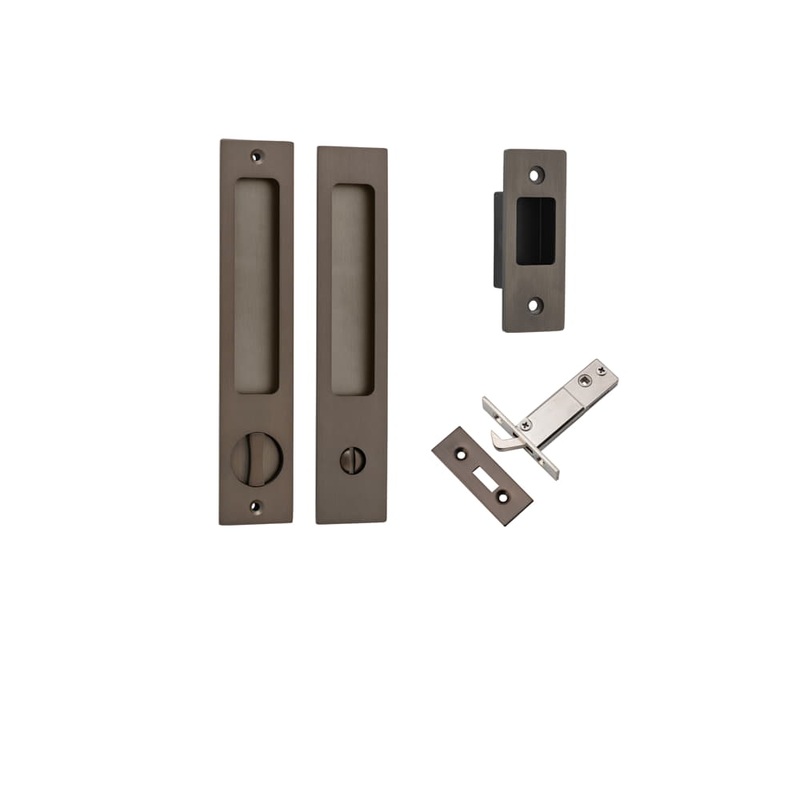 Sliding Door Pull Rectangular Privacy Kit – Signature Brass