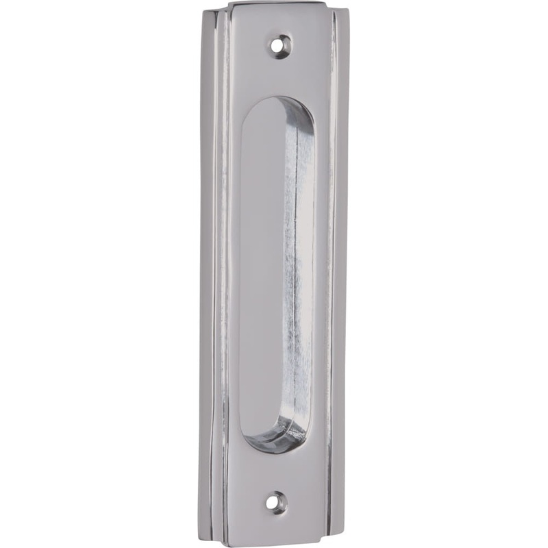 Sliding Door Pull Traditional Satin Chrome H150xW43mm