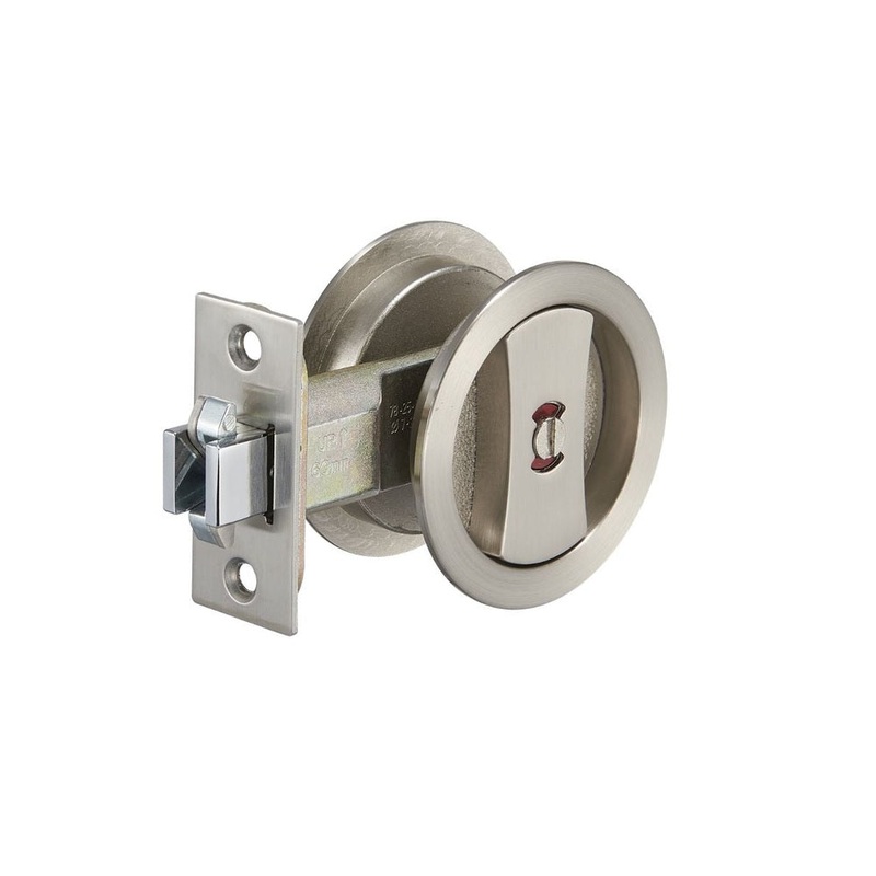 Zanda Sliding Cavity Privacy Set Round Stainless Steel