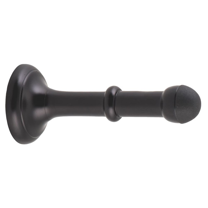 Door Stop Concealed Fix Large Matt Black D43xP100mm