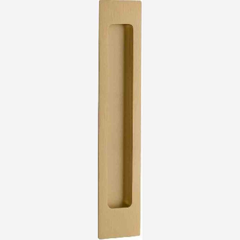 Flush Pull Rectangular Brushed Brass H225xW45xP2.5mm