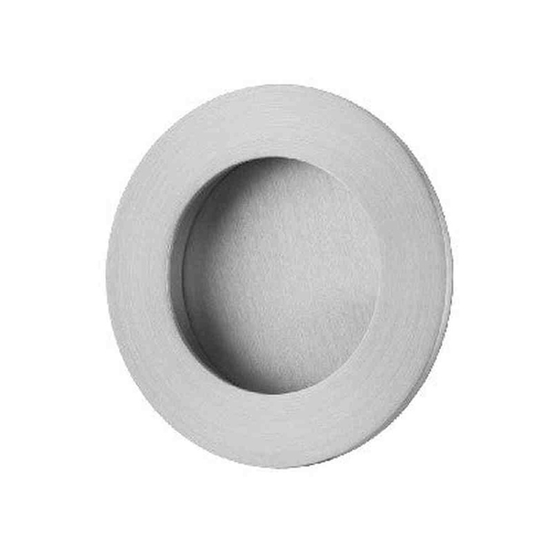 Flush Pull Round Brushed Chrome D64xP2.5mm
