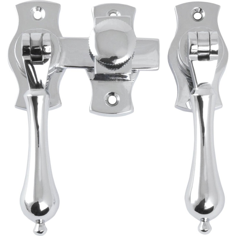 French Door Fastener Teardrop Chrome Plated