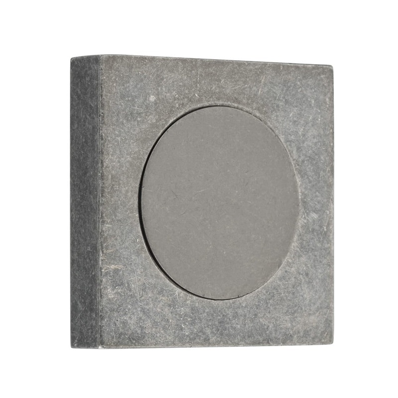 Blank Rose Square Distressed Nickel H52xW52xP10mm