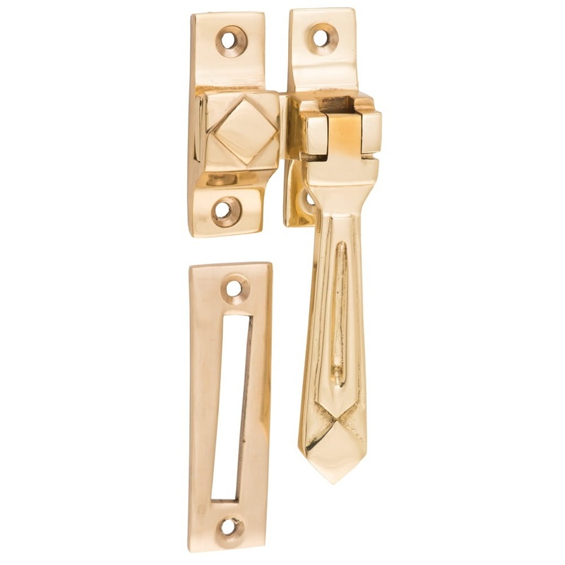 Casement Fastener Deco Polished Brass
