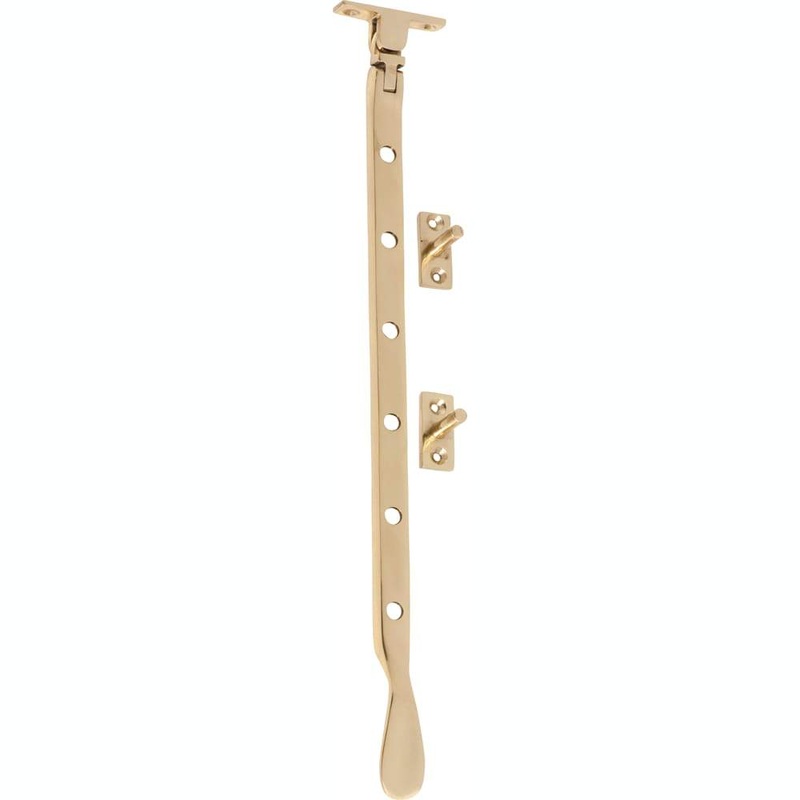 Casement Stay Base Fix Large Polished Brass