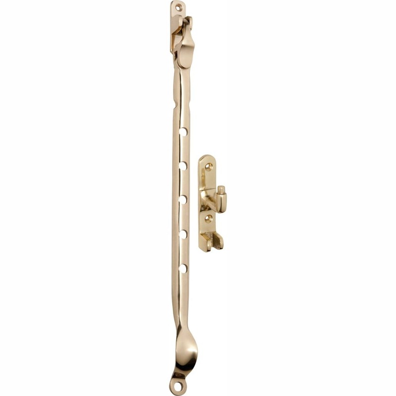 Casement Stay Sidemount Polished Brass