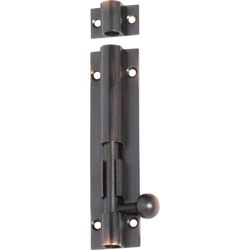 Barrel Bolt Antique Copper 100mm