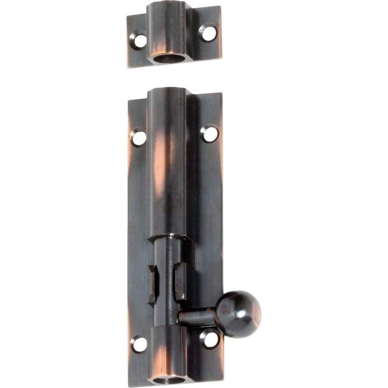 Barrel Bolt Antique Copper 75mm