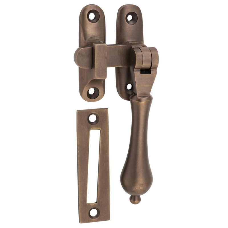 Casement Fastener Teardrop Long Throw Antique Brass