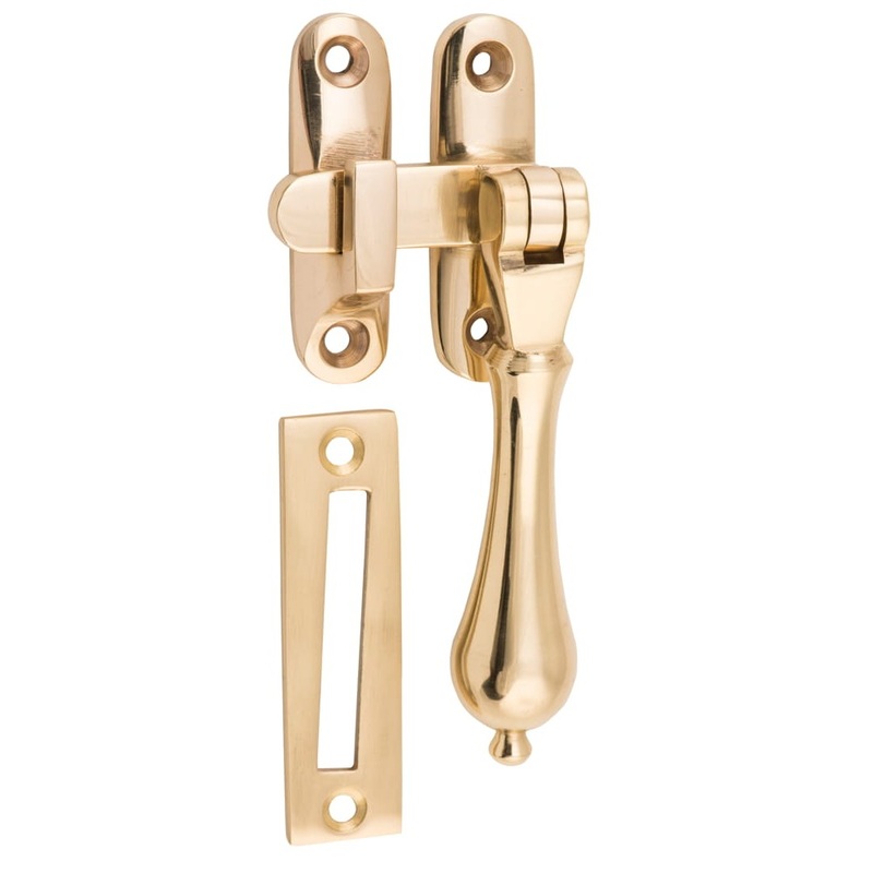 Casement Fastener Teardrop Long Throw Unlacquered Polished Brass