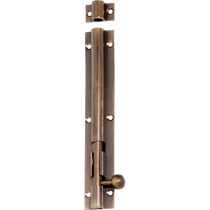 Barrel Bolt Antique Brass 150mm