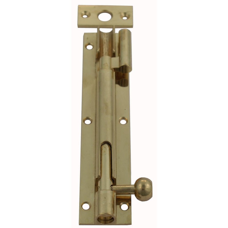 Barrel Bolt Offset 50mm Polished Brass