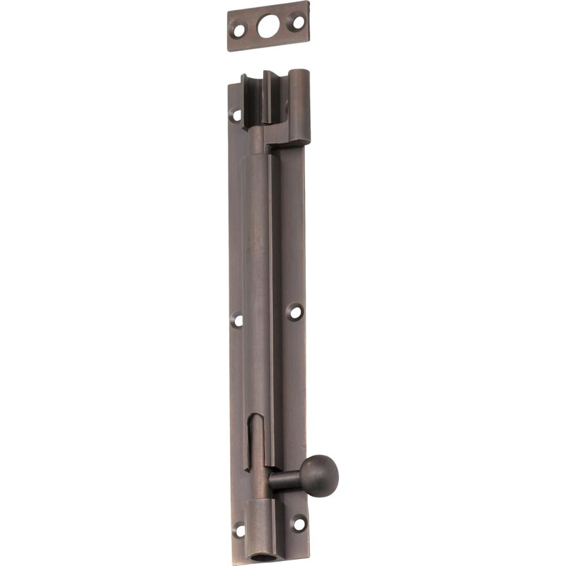 Barrel Bolt Offset Antique Brass 150mm