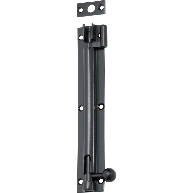 Barrel Bolt Offset Matt Black 150mm