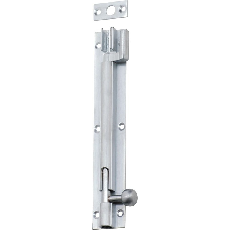 Barrel Bolt Offset Satin Chrome 150mm